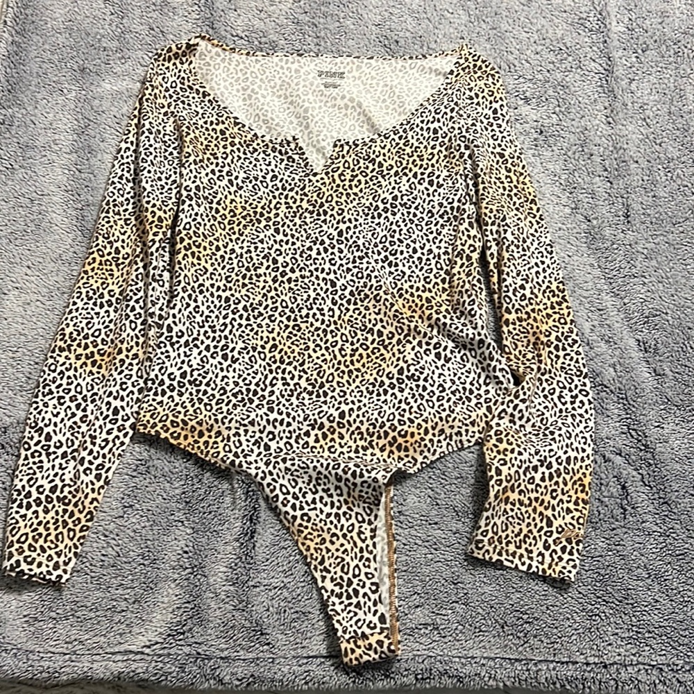 pink leopard body suit